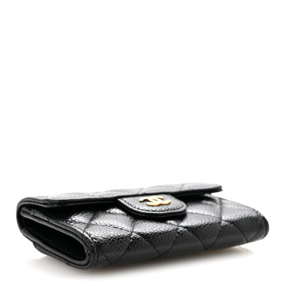 Chanel Caviar Quilted Flap Card Holder Wallet Black Black 4 of 12