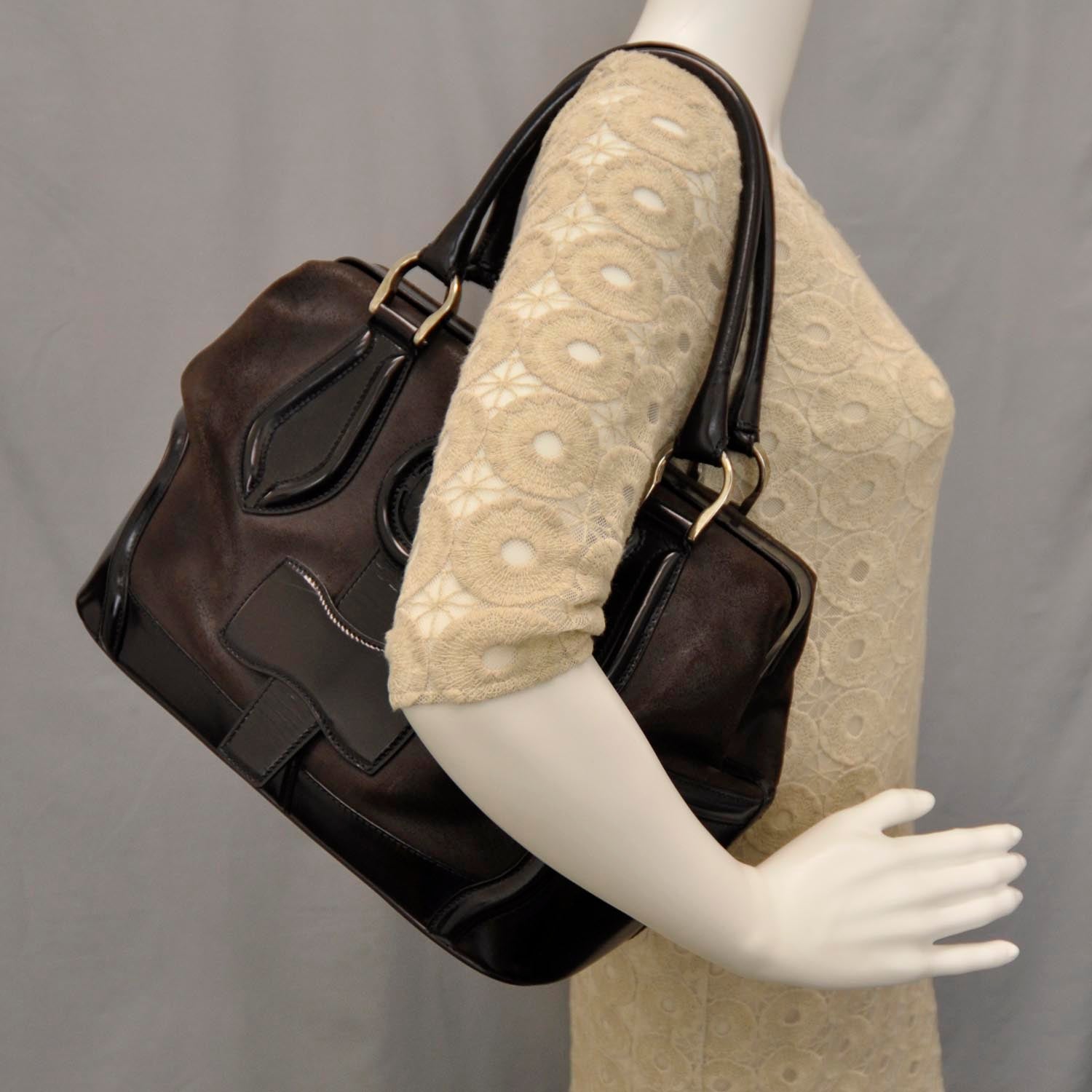 Balenciaga Calfskin Suede Frame Bag 2 of 7
