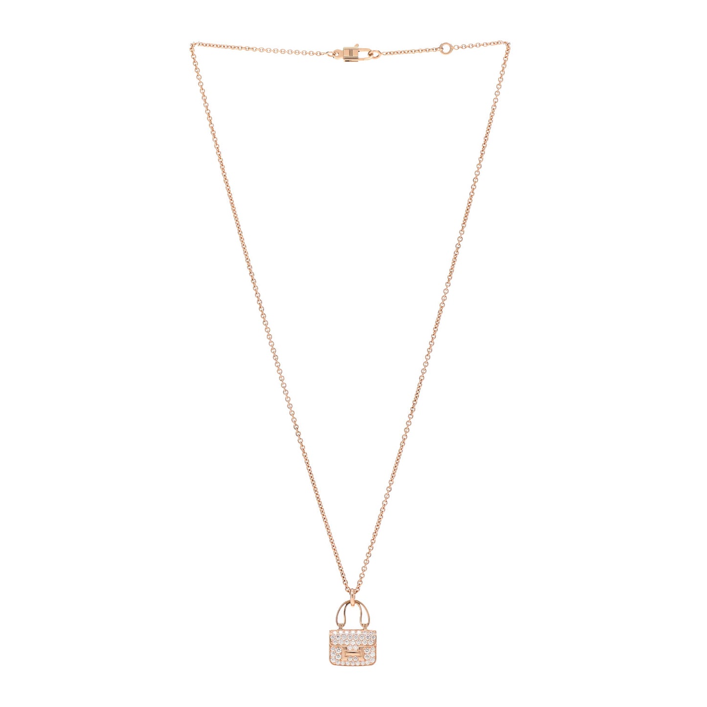 18K Rose Gold Diamond Constance Amulettes Pendant Necklace