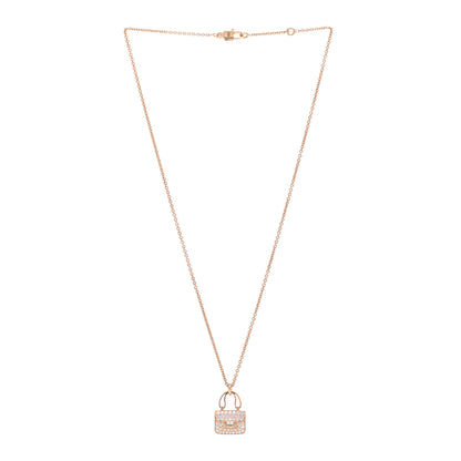 Hermes 18K Rose Gold Diamond Constance Amulettes Pendant Necklace 3 of 6