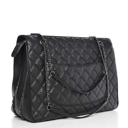 Chanel Calfskin Quilted Frame In Chain Tote Black 3 of 7