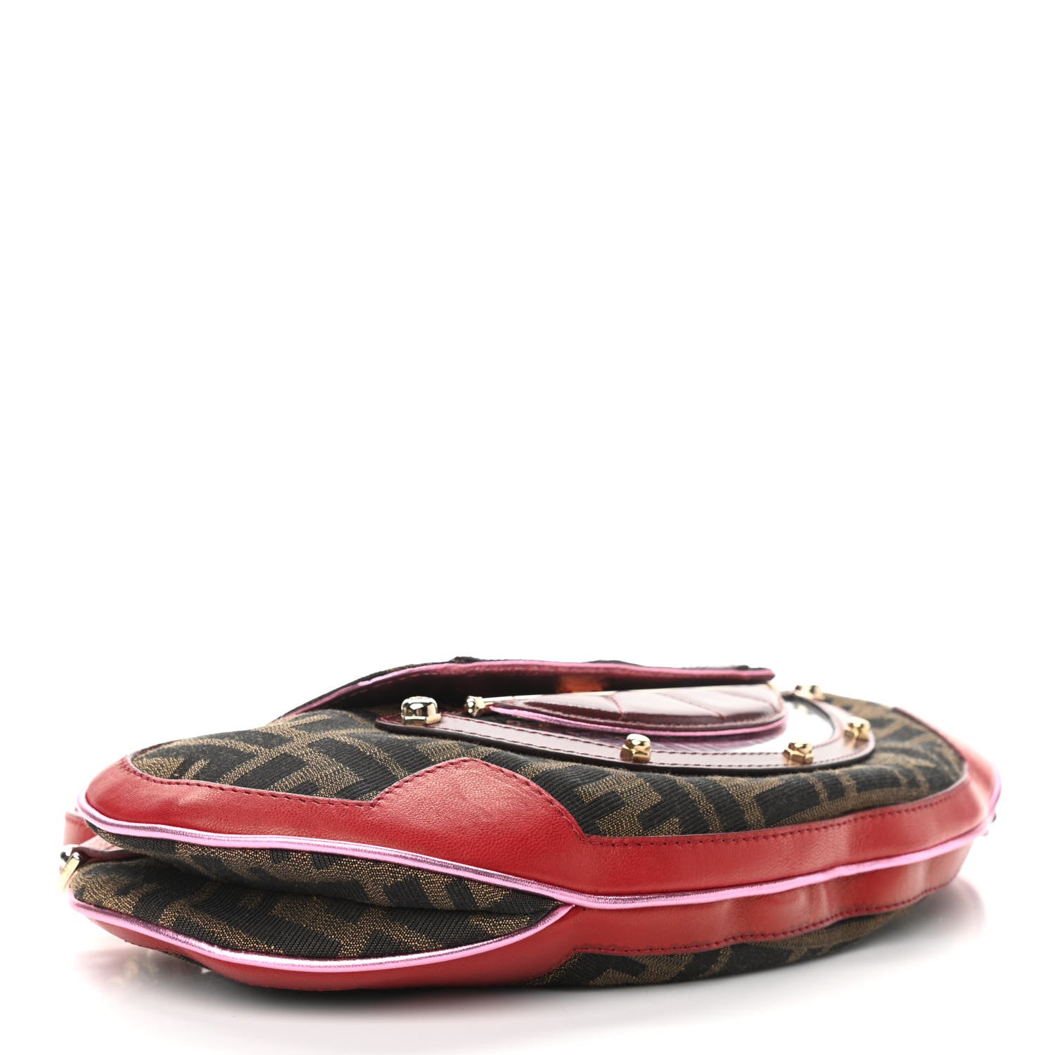 Fendi Zucca Vanity Mirror Clutch Tobacco Pink 3 of 10