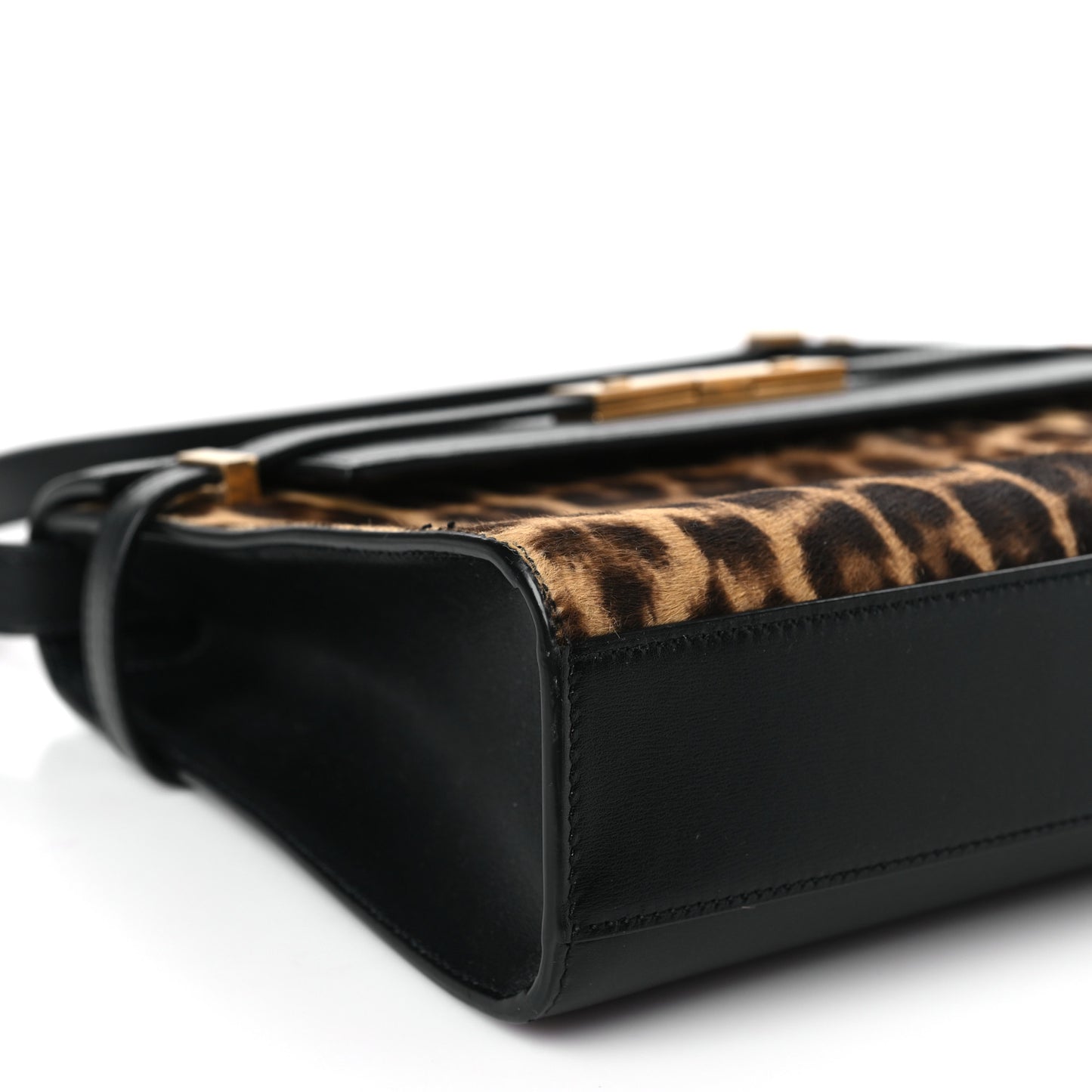 Calf hair Calfskin Manhattan Baguette Black