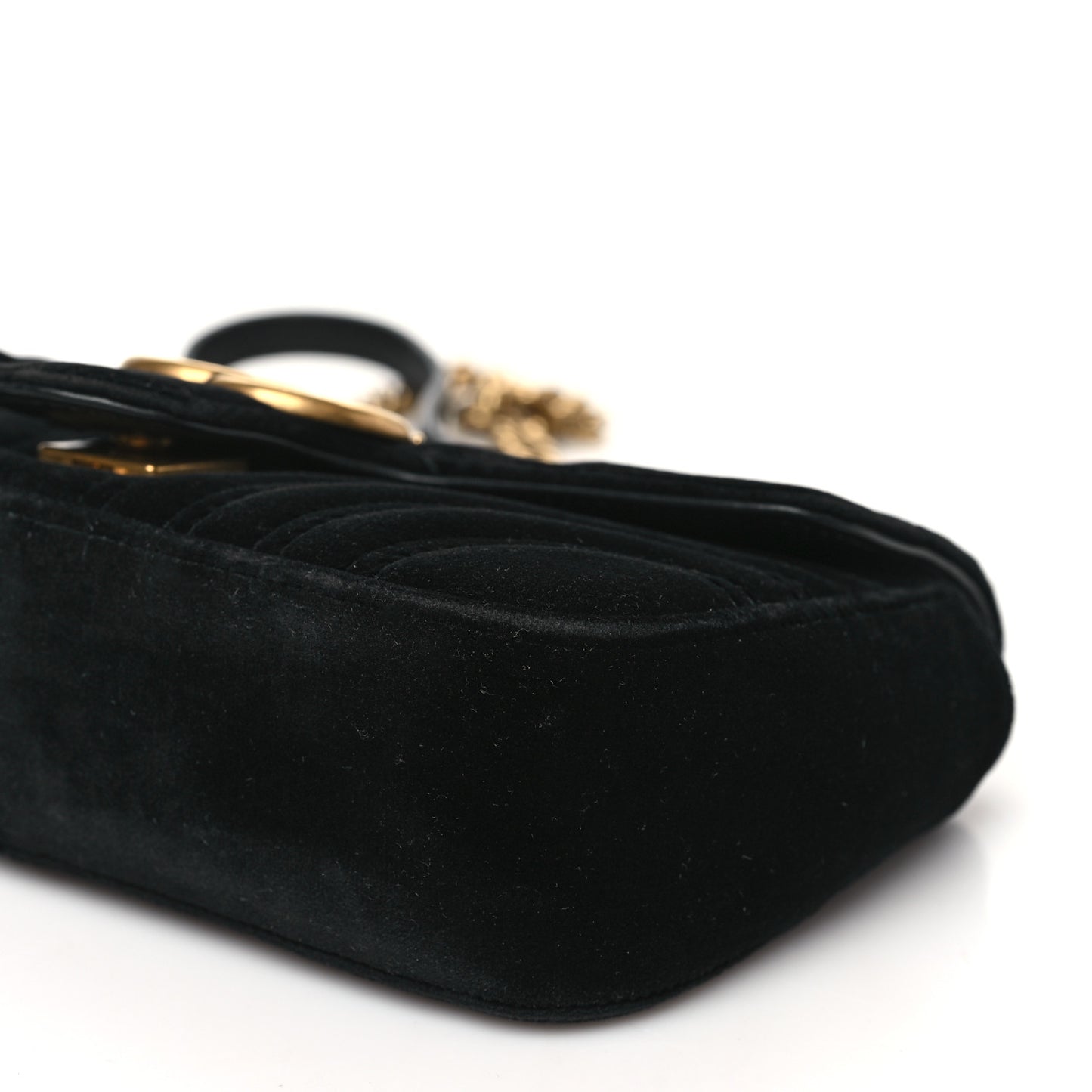 Velvet Matelasse Mini GG Marmont Shoulder Bag Black
