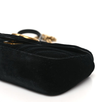 Gucci Velvet Matelasse Mini GG Marmont Shoulder Bag Black 10 of 10