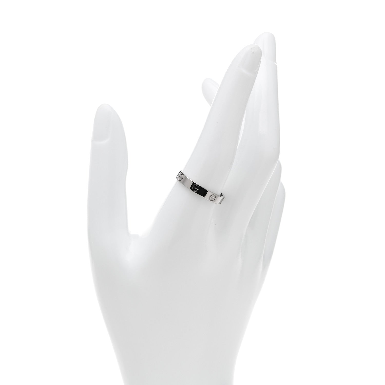 Cartier 18K White Gold 3.5mm LOVE Wedding Band Ring 61 9.5 2 of 4