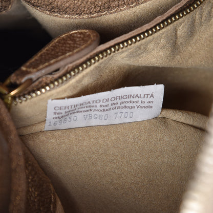 Bottega Veneta Metallic Goatskin Intrecciato Braided Zip Hobo Gold 6 of 22