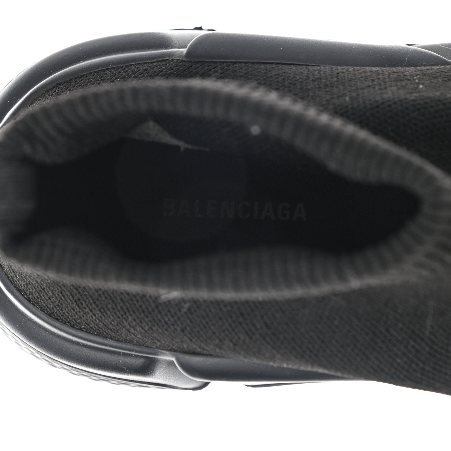 Balenciaga Laminated Knit Womens Speed Sneakers 38 Black 8 of 9