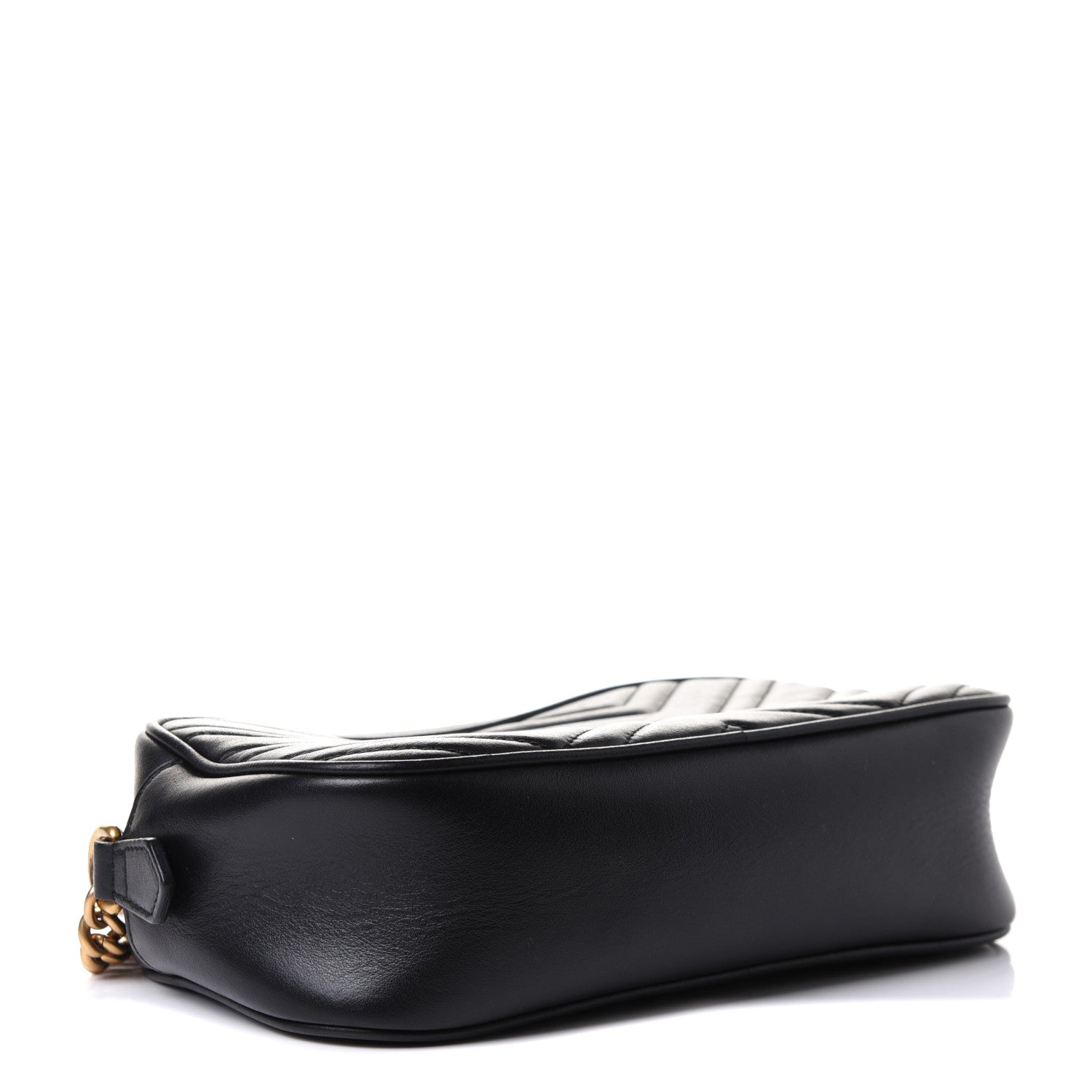 Gucci Calfskin Matelasse Small GG Marmont Chain Shoulder Bag Black 5 of 11
