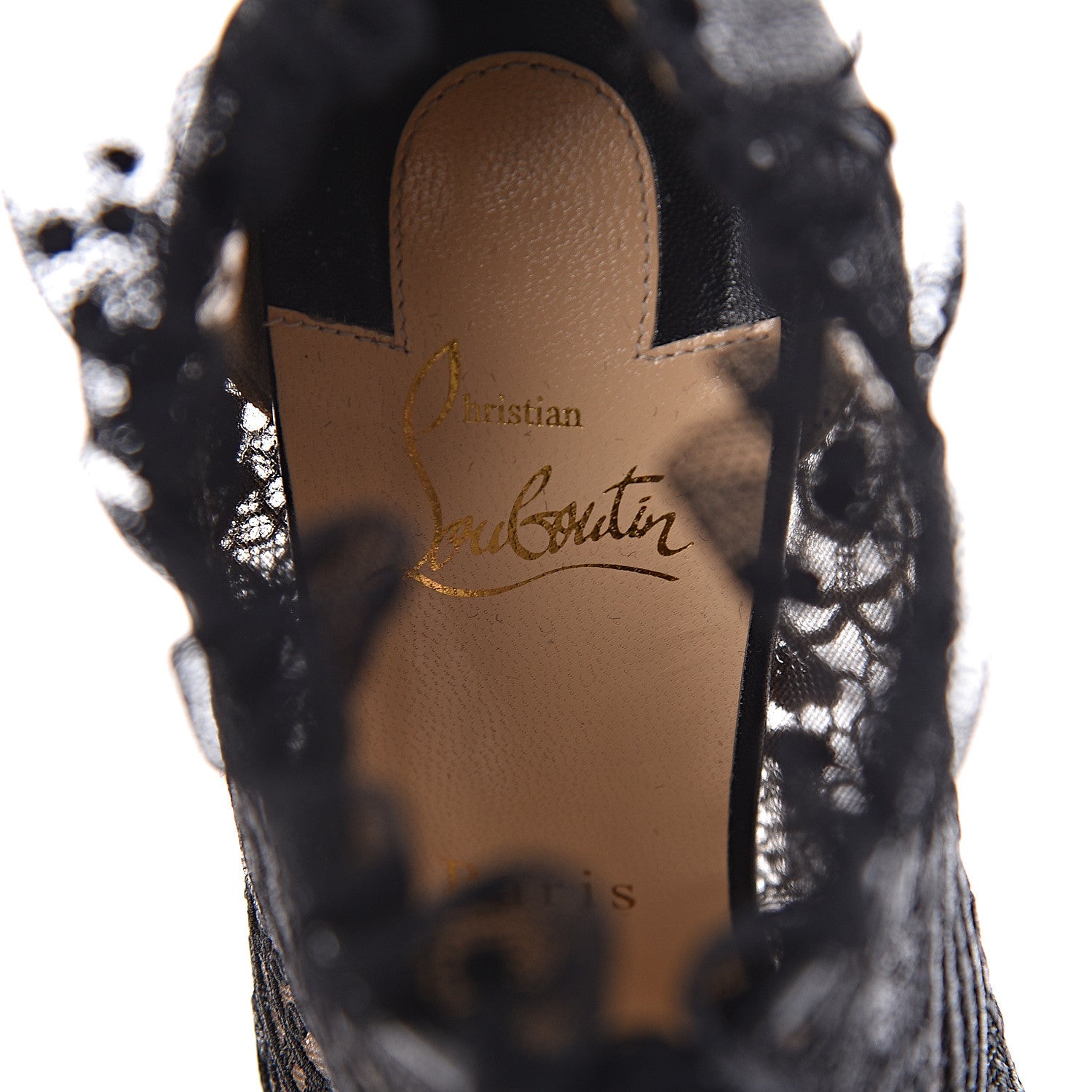 Christian Louboutin Lace Kid Henrietta 100 Booties 38 Black 10 of 11