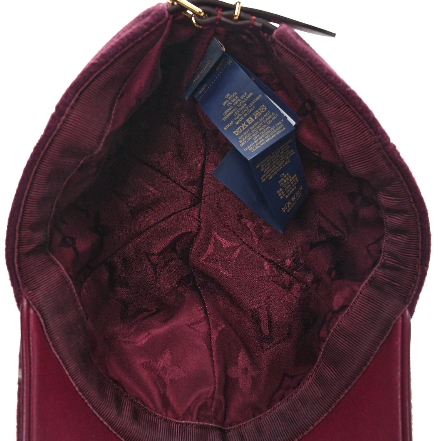 Louis Vuitton Wool Silk Monogram Endless Cap M Bordeaux 6 of 7