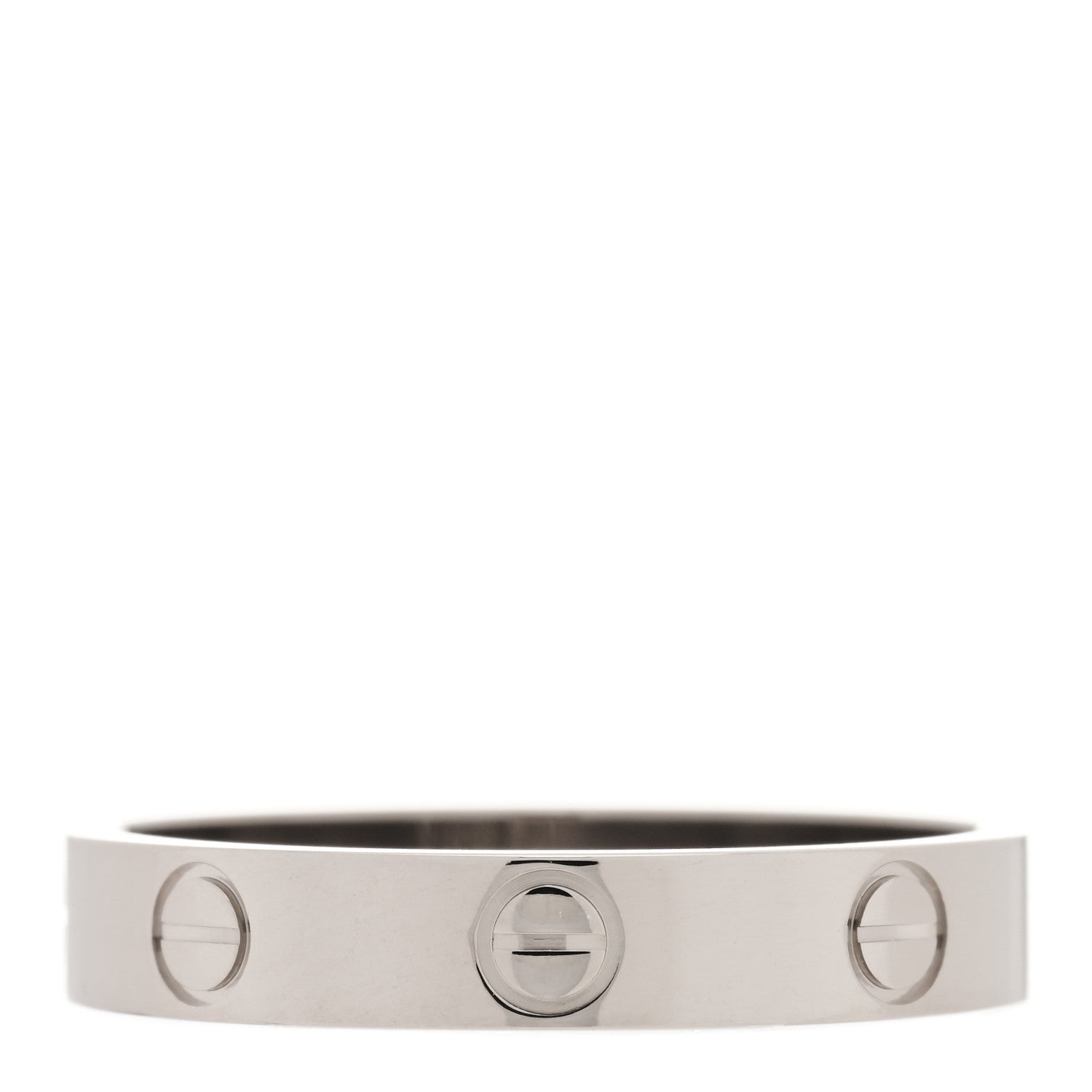 Cartier 18K White Gold 3.5mm LOVE Wedding Band Ring 56 7.5 3 of 4