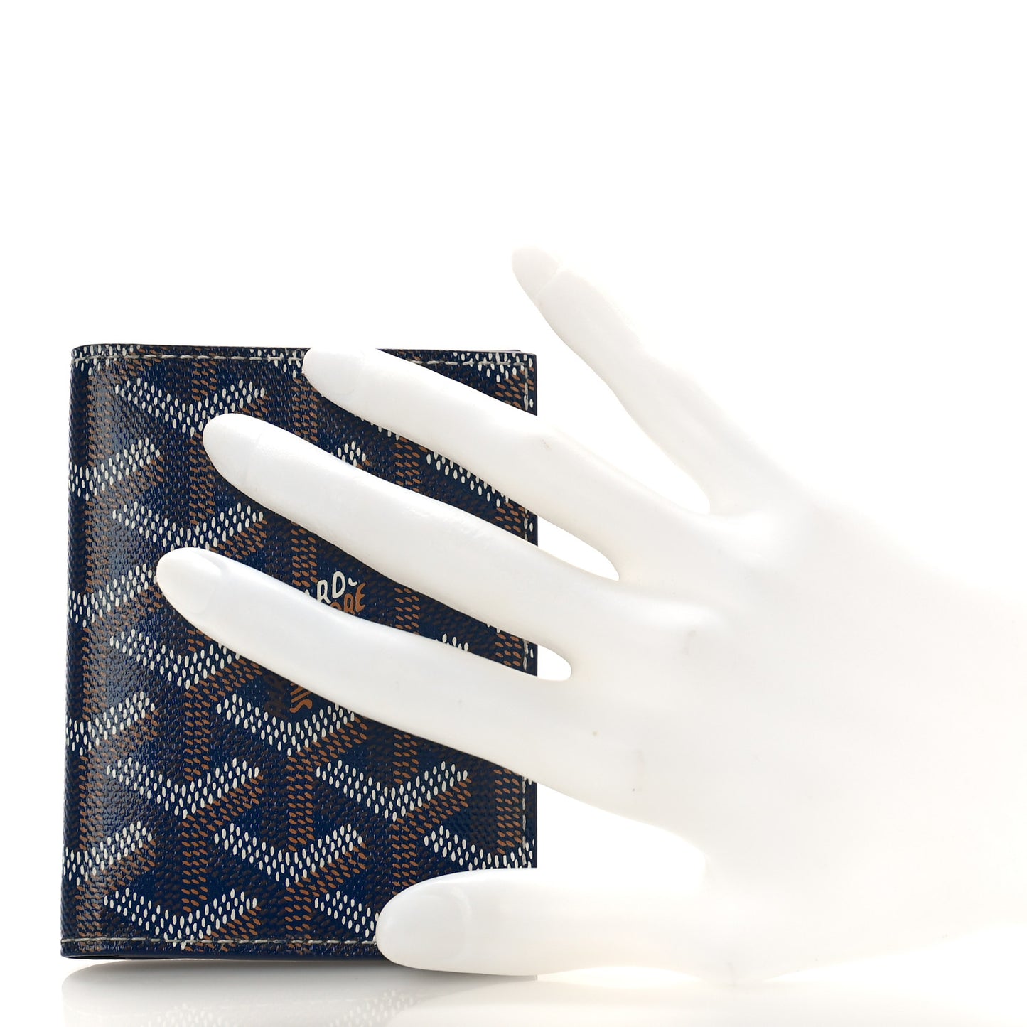 Goyardine Saint Marc Folding Card Case Navy