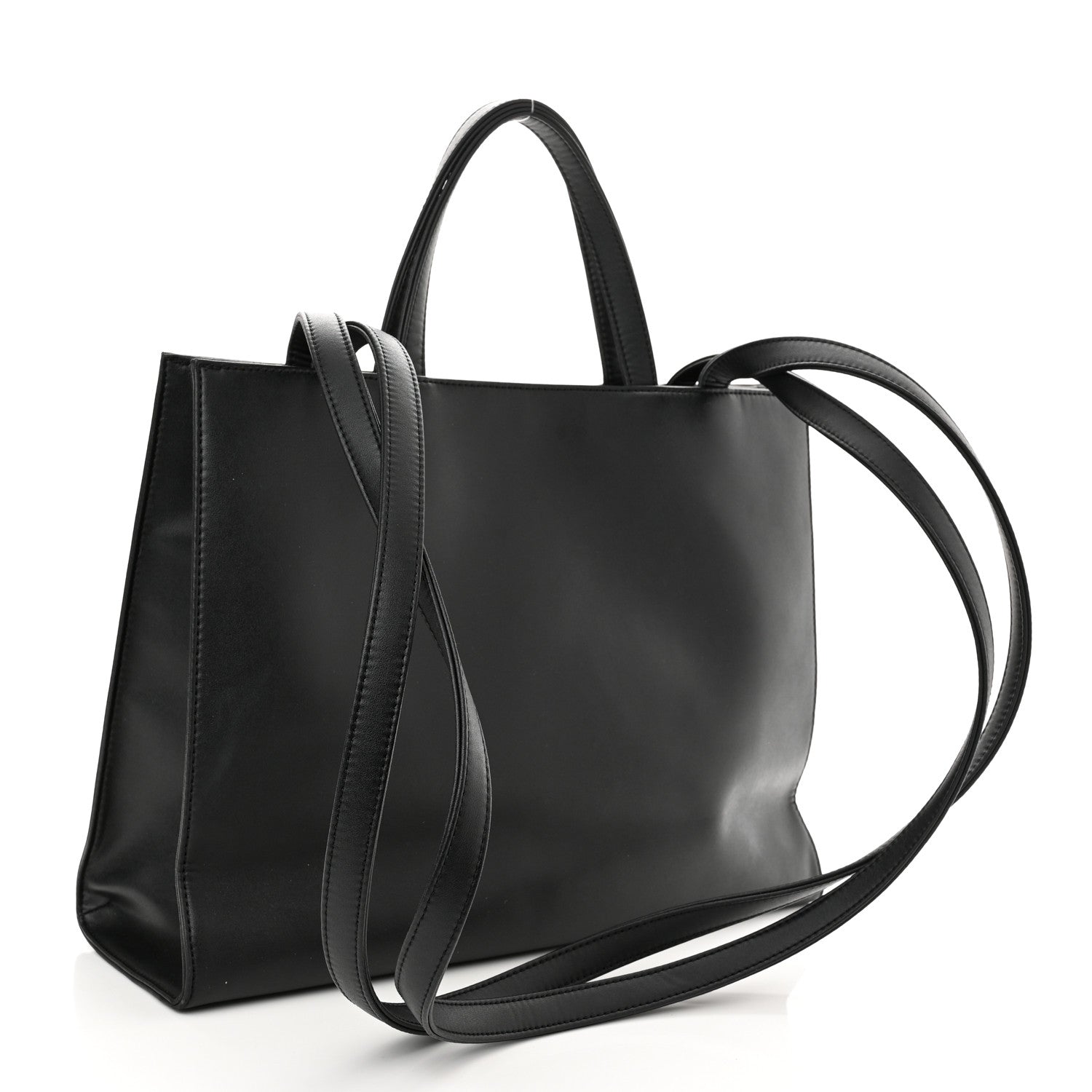 Telfar Vegan Leather Medium Shopping Bag Black 3 of 10