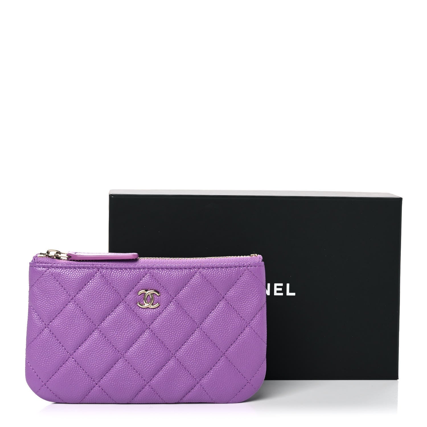 Chanel Caviar Quilted Small Pouch Purple 11 of 11