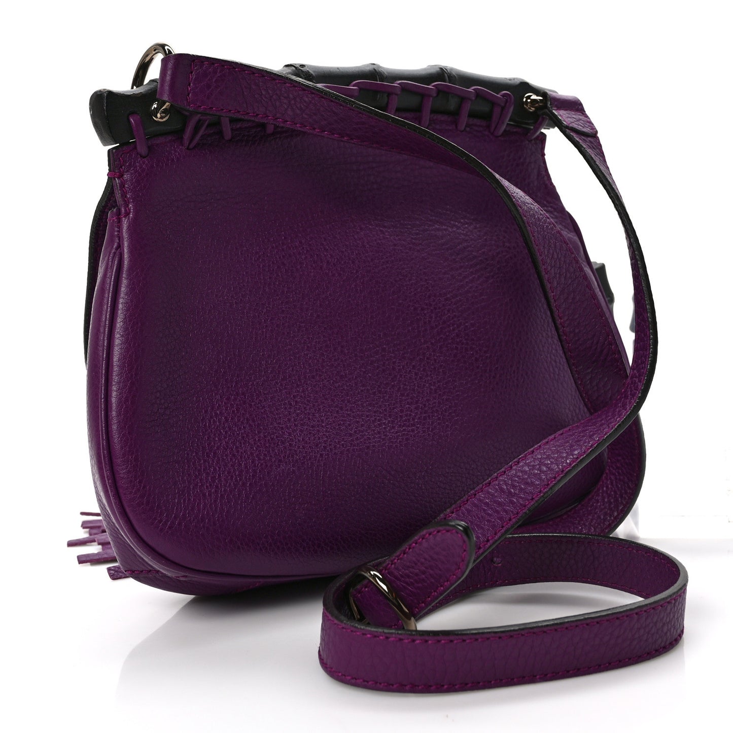 Calfskin Small Nouveau Fringe Shoulder Bag Purple