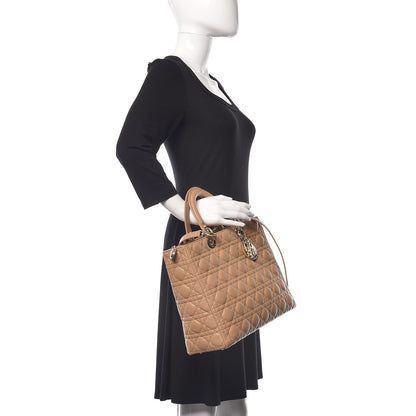 Christian Dior Lambskin Cannage Large Lady Dior Beige 3 of 16