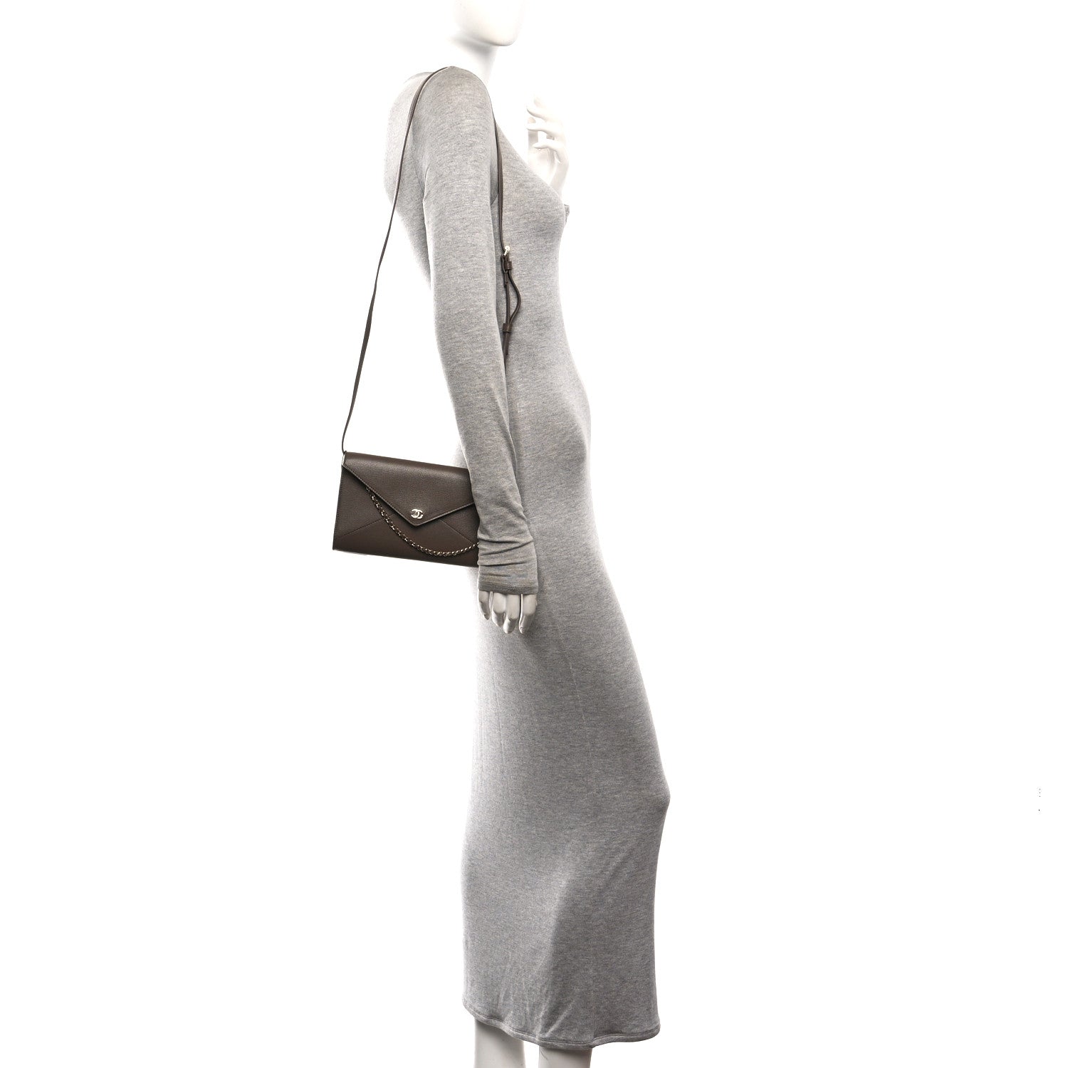 Chanel Grained Goatskin CC Express Clutch With Chain  Light Brown 2 of 11