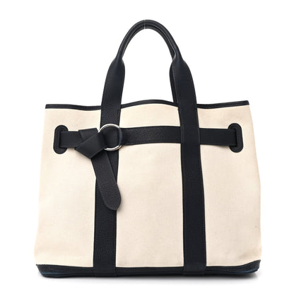 Hermes Toile Negonda Ceinture Tote Ecru Bleu Indigo 1 of 11