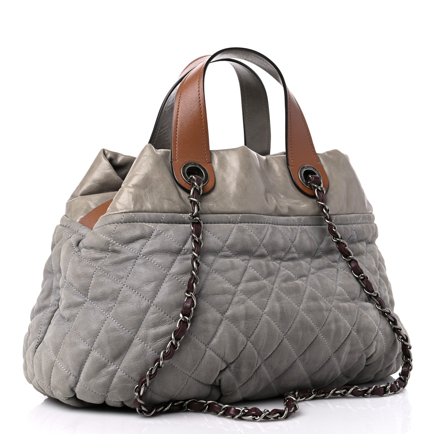 Chanel Iridescent Calfskin Quilted Small In The Mix Tote Grey 3 of 14