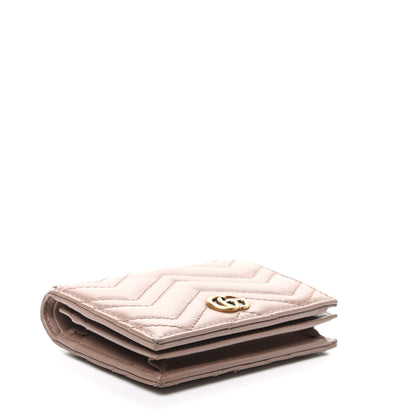 Gucci Calfskin Matelasse GG Marmont Card Case Wallet Porcelain Rose 4 of 11