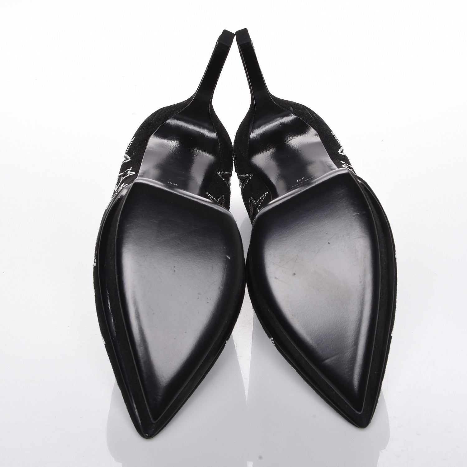 Saint Laurent Suede Star Janis 105 Platform Pumps 38 Black 5 of 7
