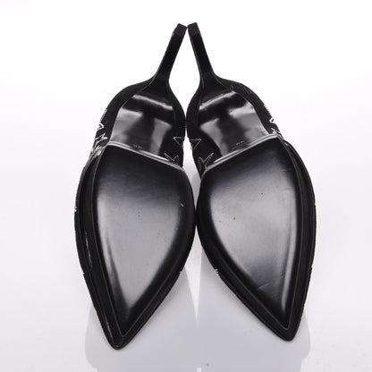 Saint Laurent Suede Star Janis 105 Platform Pumps 38 Black 5 of 7