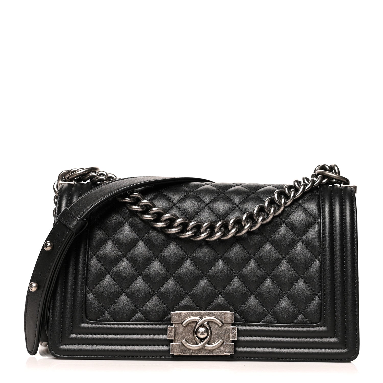 Chanel Calfskin Quilted Medium Boy Flap Black 1 of 10