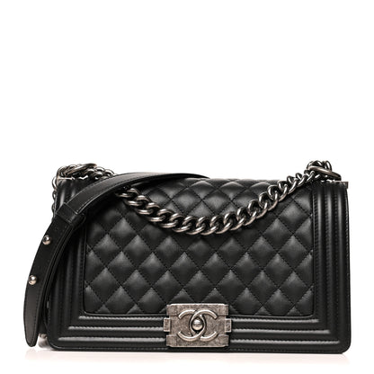 Chanel Calfskin Quilted Medium Boy Flap Black 1 of 10