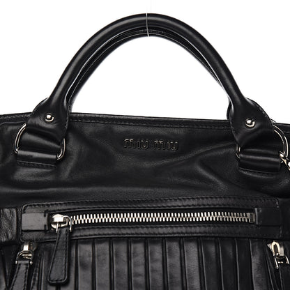 Miu Miu Nappa Plisse Zip Satchel Black 11 of 11