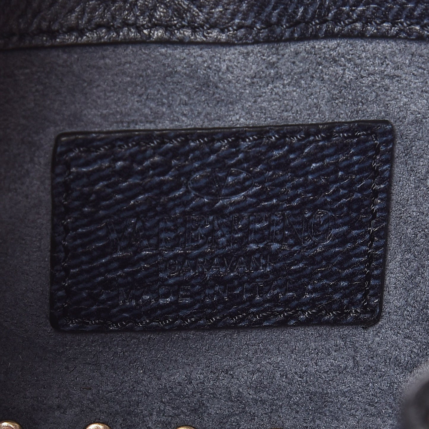 Pebbled Calfskin Micro Rockstud Tote Deep Denim