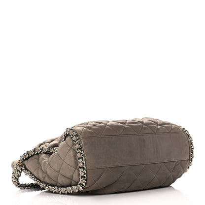 Chanel Washed Lambskin Chain Around Hobo Taupe 3 of 12