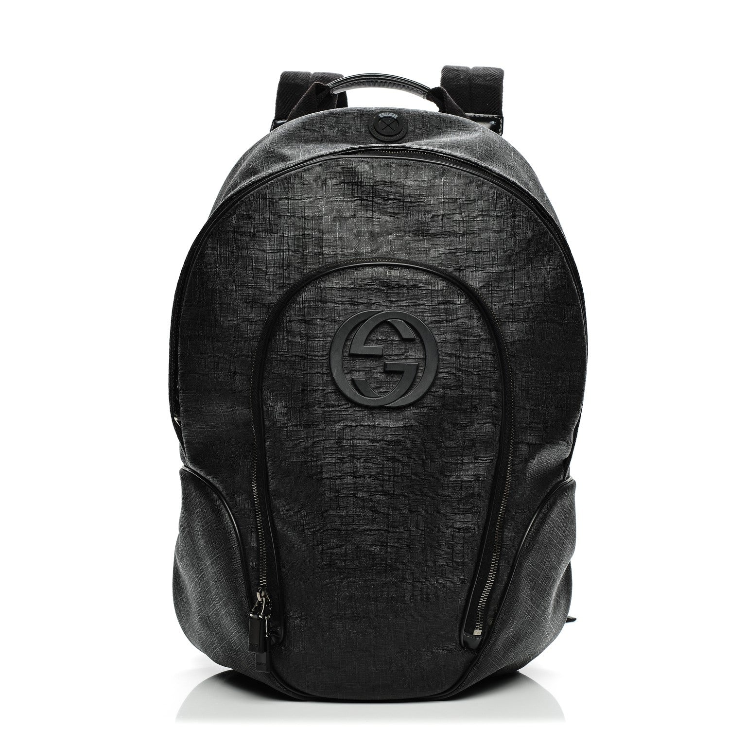Gucci Coated Canvas Interlocking G Travel Backpack Black 1 of 11
