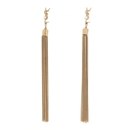 Saint Laurent Metal Monogram Loulou Tassel Earrings Gold 1 of 3
