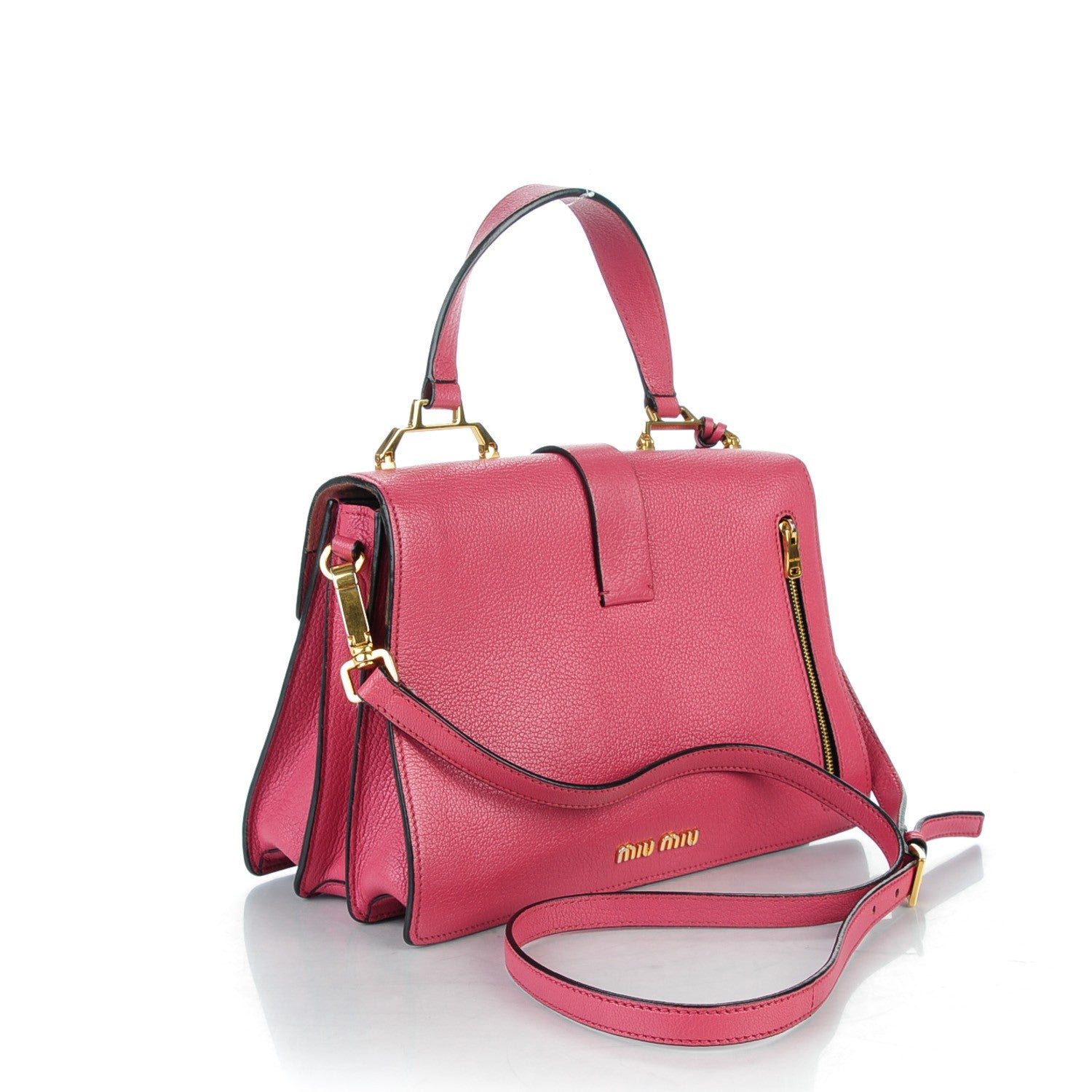 Miu Miu Goatskin Madras Top Handle Bag Bruyere 4 of 16