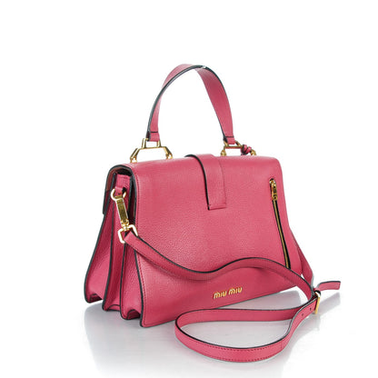 Miu Miu Goatskin Madras Top Handle Bag Bruyere 4 of 16