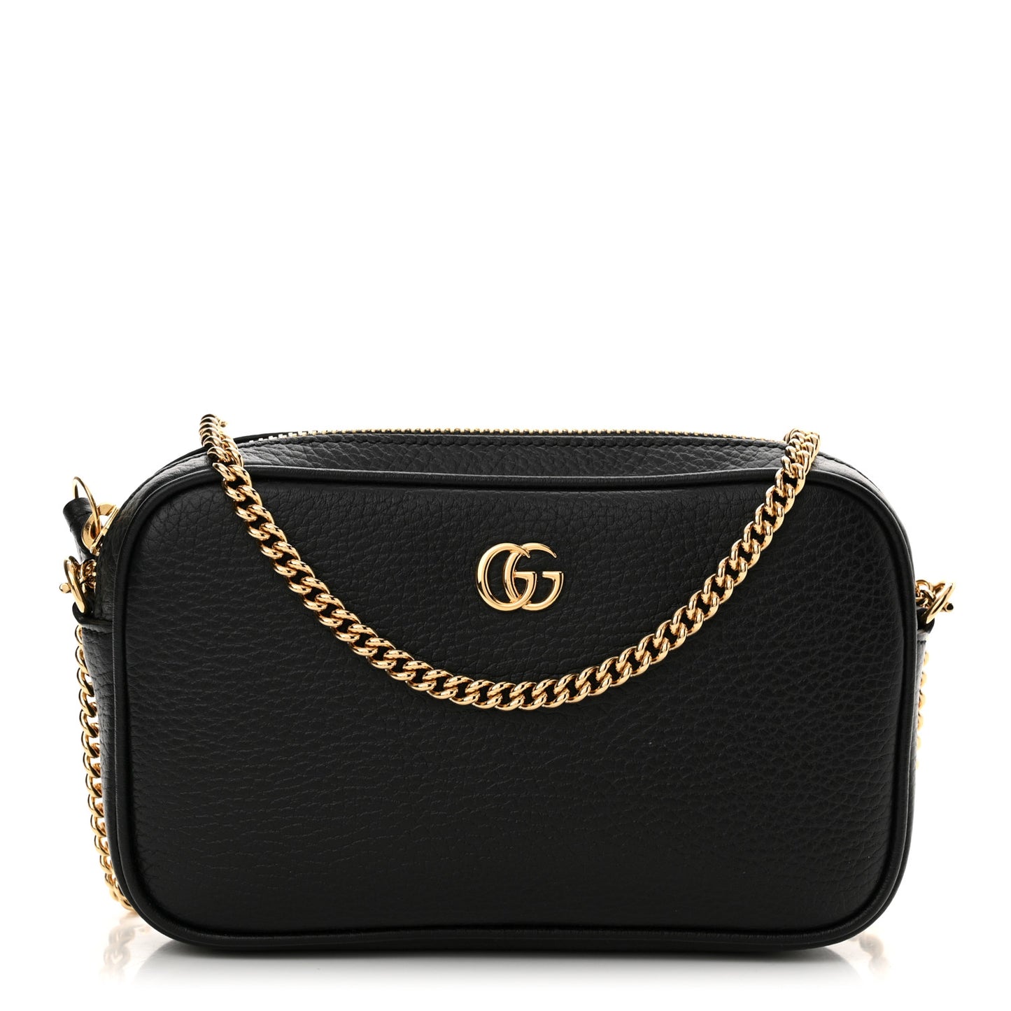 Dollar Calfskin Super Mini GG Marmont Chain Shoulder Bag Black