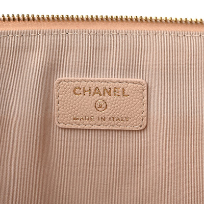 Chanel Caviar Chevron Quilted Large Cosmetic Case Light Pink 6 of 11