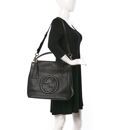 Gucci Pebbled Calfskin Large Soho Hobo Black 2 of 13