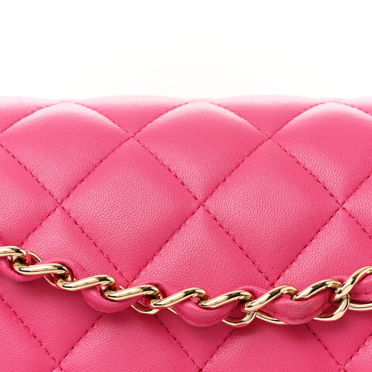 Lambskin Quilted Jumbo Double Flap Dark Pink