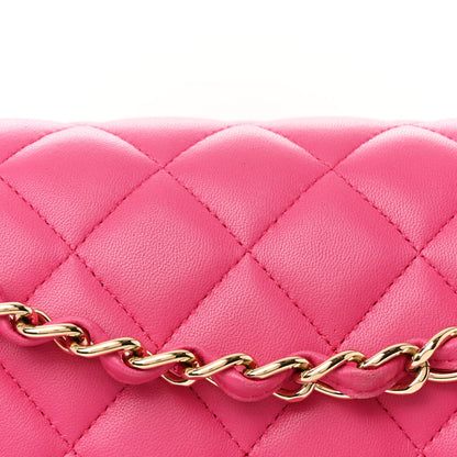 Chanel Lambskin Quilted Jumbo Double Flap Dark Pink 8 of 13