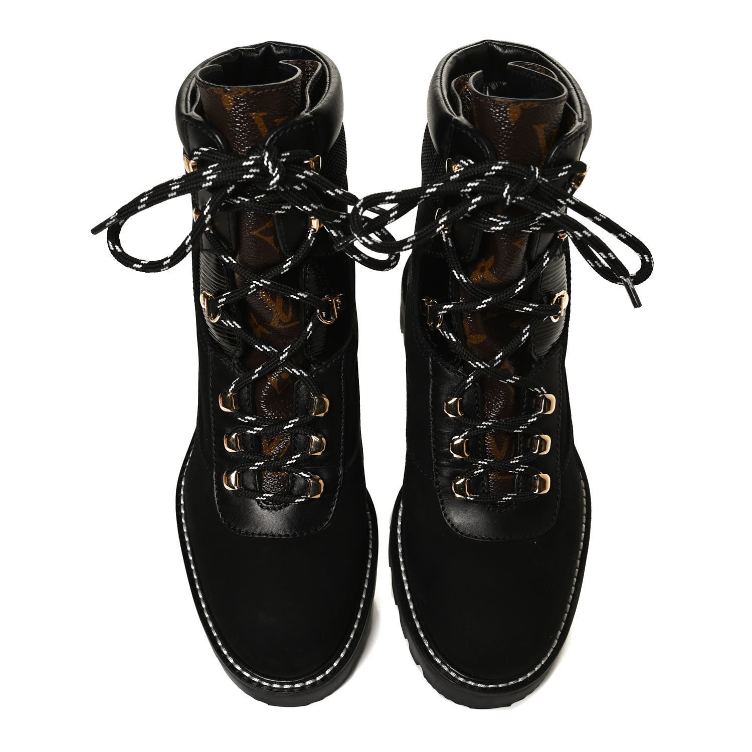 Louis Vuitton Nubuck Epi Monogram Territory Flat Ranger Boots 37 Black 5 of 11