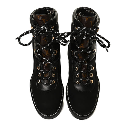 Louis Vuitton Nubuck Epi Monogram Territory Flat Ranger Boots 37 Black 5 of 11