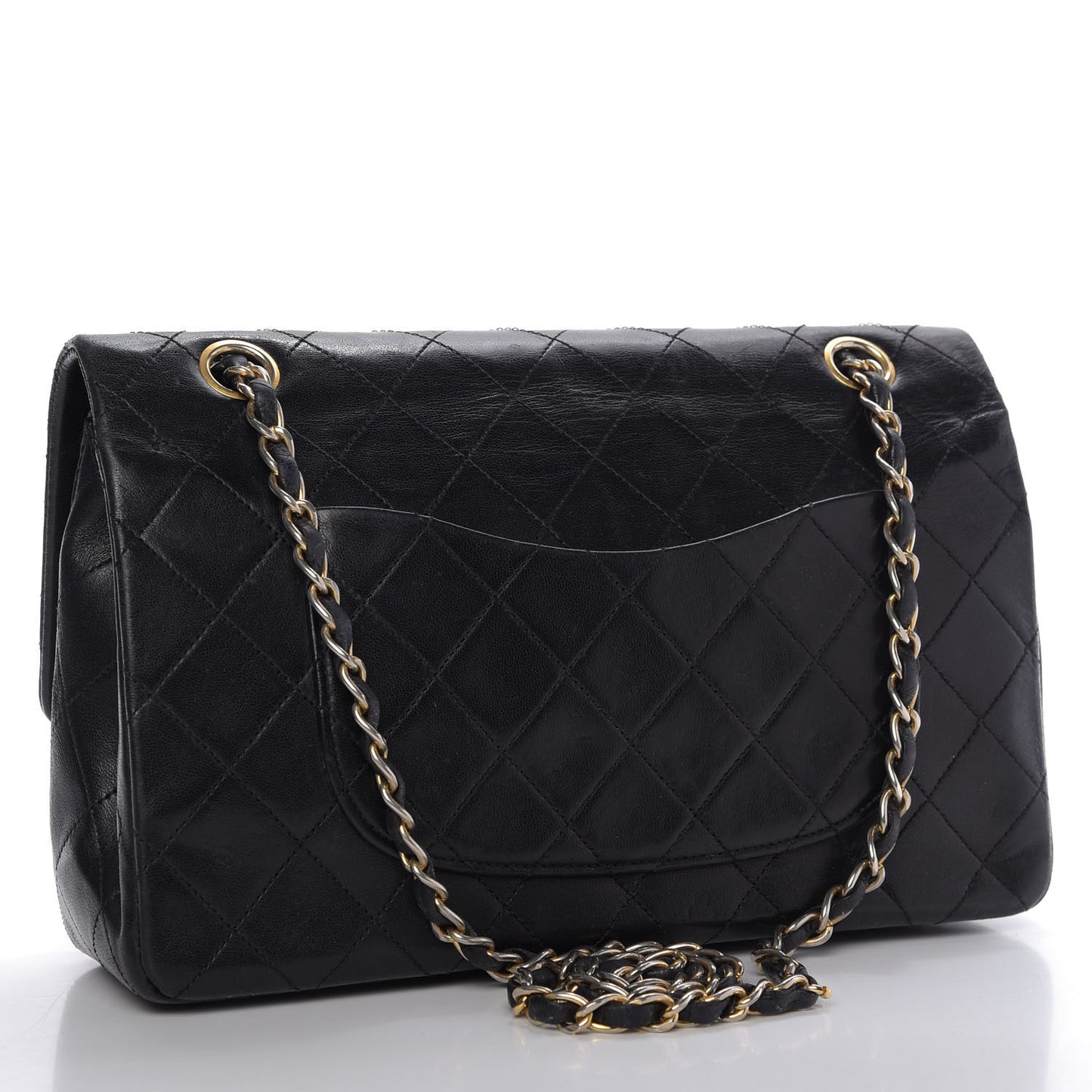Lambskin Quilted Small Double Flap Black