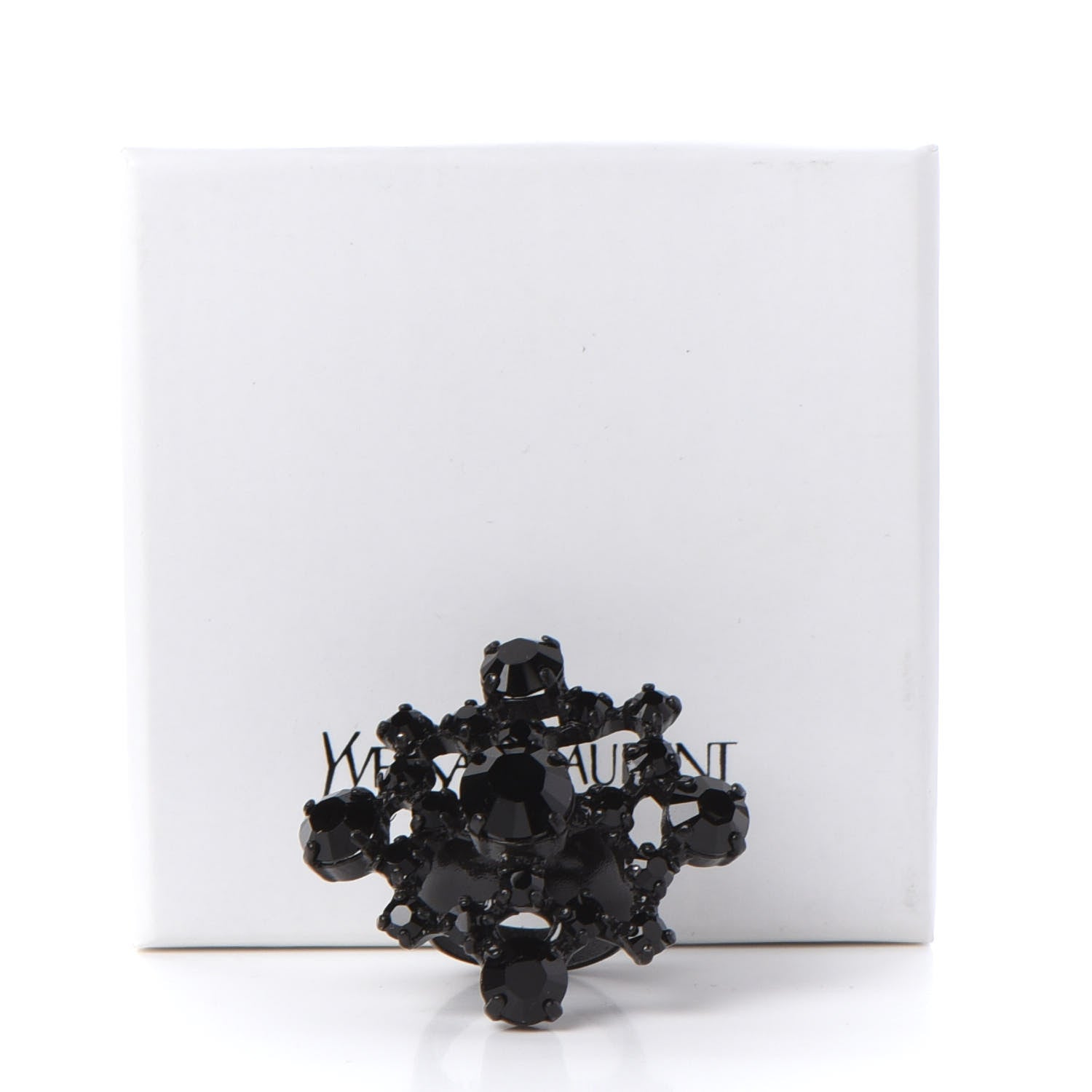 Saint Laurent Crystal Ring 7 Black 6 of 6