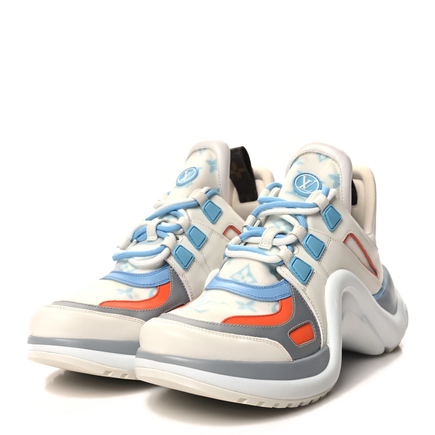 Calfskin LV Archlight Gradient Sneakers 39 Light Blue Orange