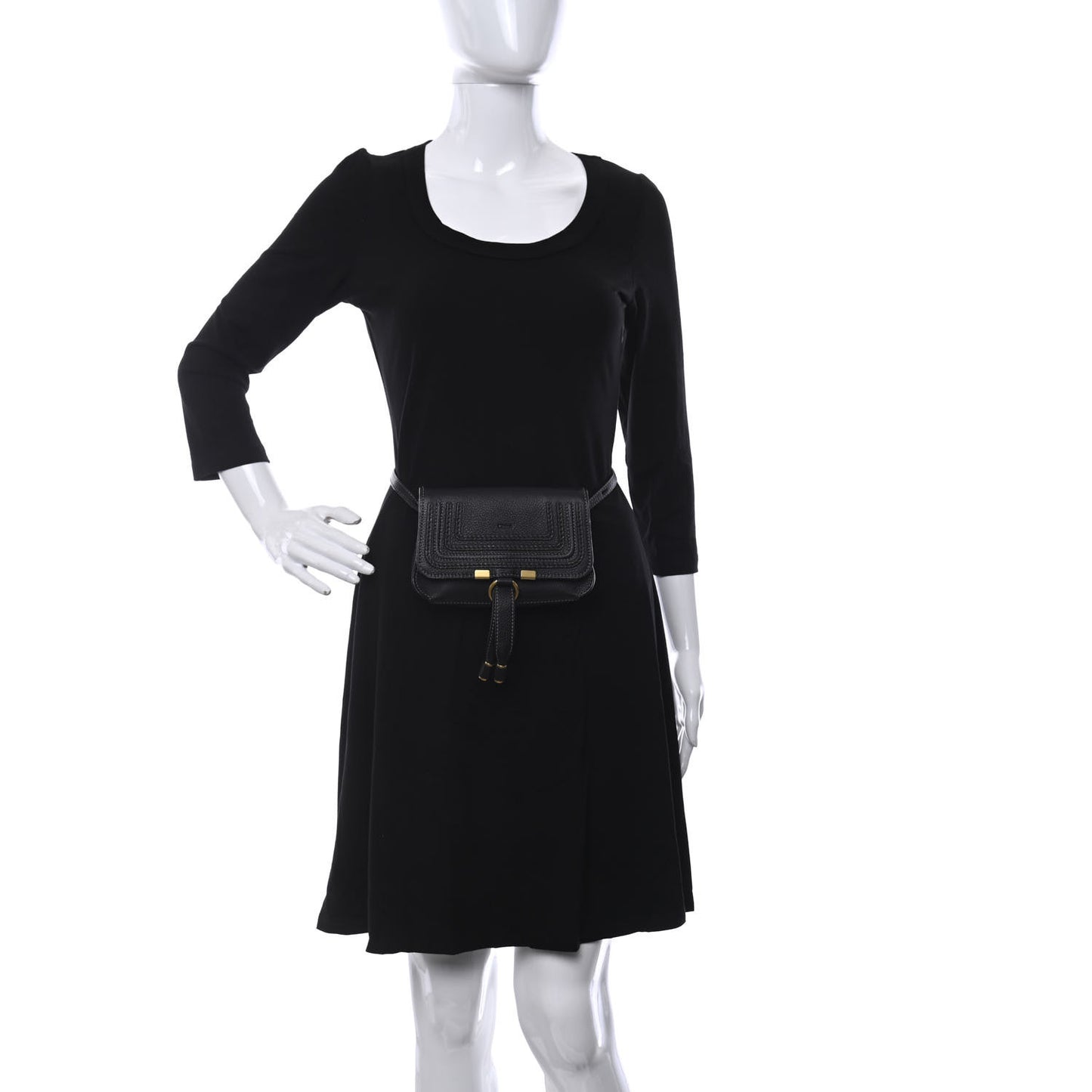 Calfskin Marcie Convertible Belt Bag Black