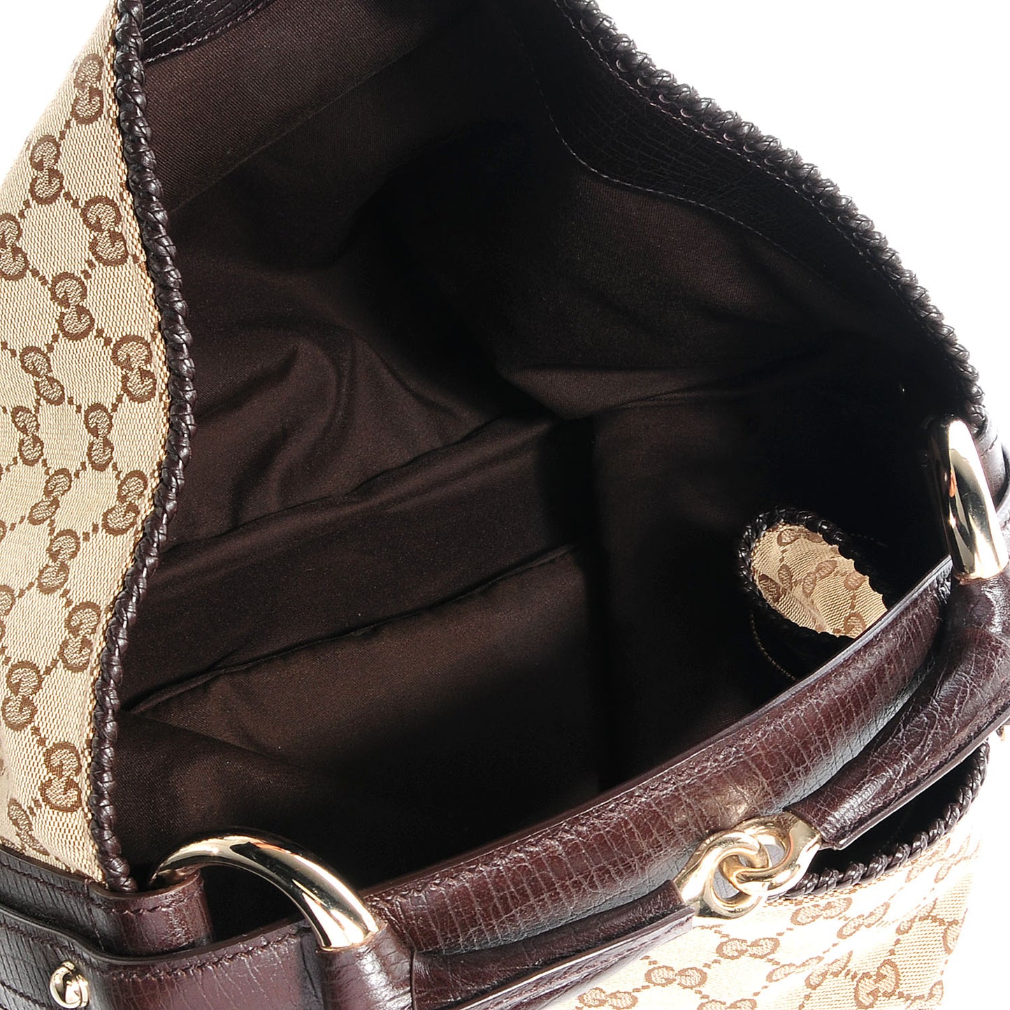 Monogram Large Horsebit Chain Hobo Brown