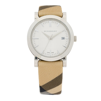 Burberry Stainless Steel Calfskin 38mm Heritage Nova Check Quartz Watch BU1390 1 of 4