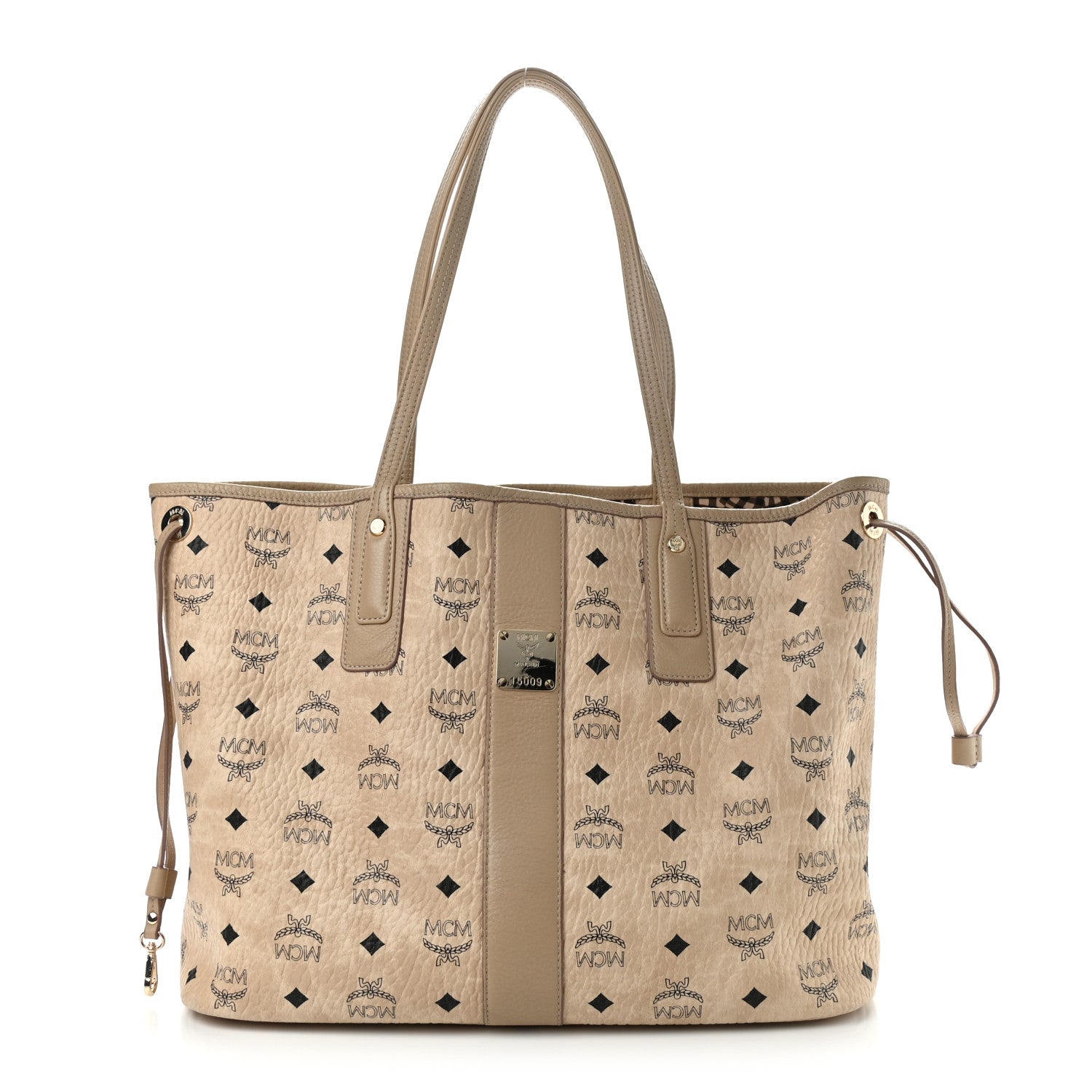MCM Visetos Medium Liz Reversible Shopper Tote Beige 3 of 16